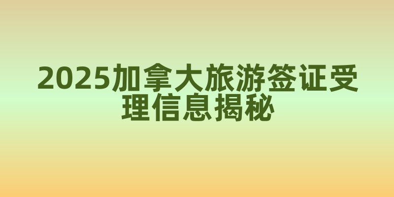 2025加拿大旅游签证受理信息揭秘