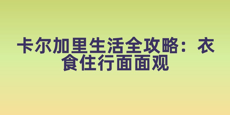 卡尔加里生活全攻略：衣食住行面面观