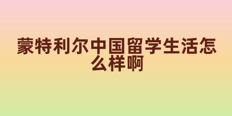 蒙特利尔中国留学生活怎么样啊