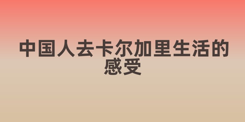 中国人在卡尔加里的生活体验