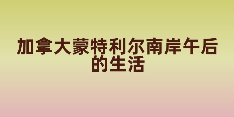 加拿大蒙特利尔南岸午后的生活